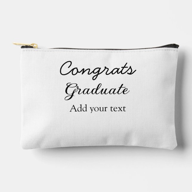 Simple minimal congratulations graduation add your accessory pouch (Front)