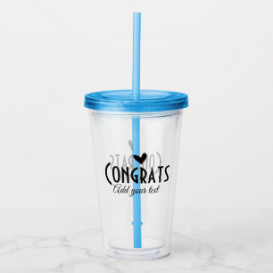 Simple minimal congratulations graduation add your acrylic tumbler