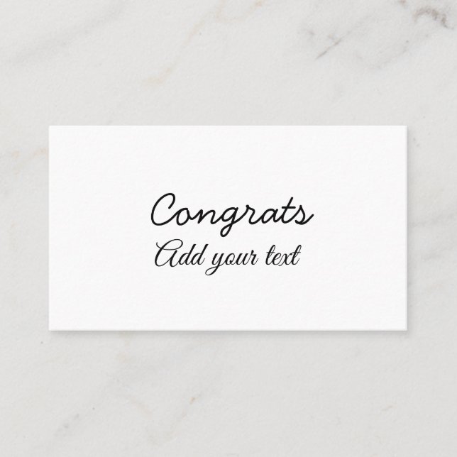 Simple minimal congratulations graduation add your business card (Front)