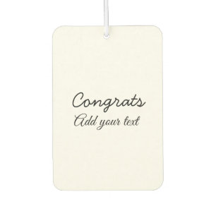 Simple minimal congratulations graduation add your car air freshener