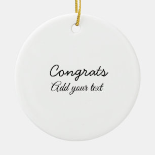 Simple minimal congratulations graduation add your ceramic tree decoration