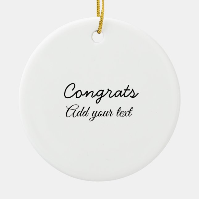 Simple minimal congratulations graduation add your ceramic tree decoration (Front)