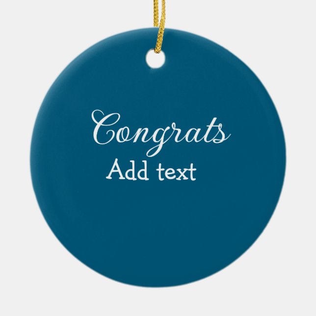 Simple minimal congratulations graduation add your ceramic tree decoration (Front)