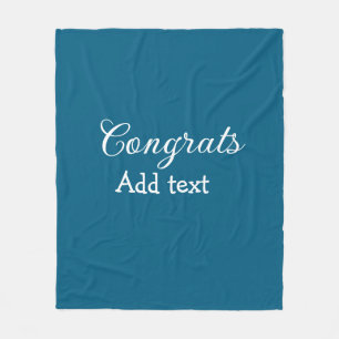 Simple minimal congratulations graduation add your fleece blanket