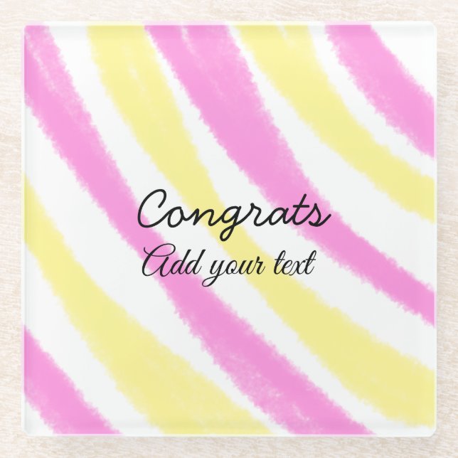Simple minimal congratulations graduation add your glass coaster (Front)