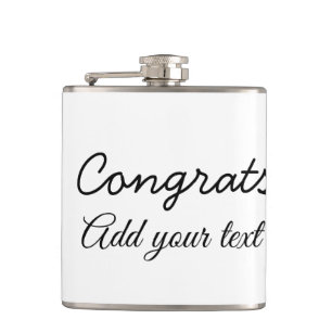 Simple minimal congratulations graduation add your hip flask
