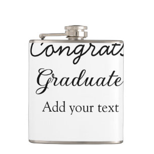 Simple minimal congratulations graduation add your hip flask