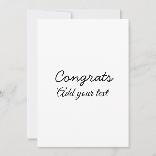 Simple minimal congratulations graduation add your invitation (Front)