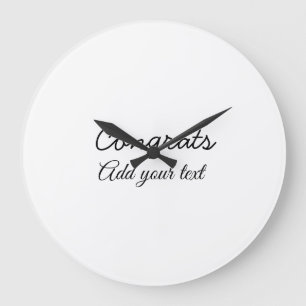 Simple minimal congratulations graduation add your large clock