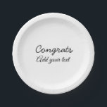 Simple minimal congratulations graduation add your paper plate<br><div class="desc">design</div>