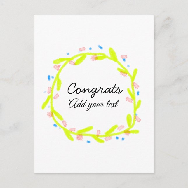 Simple minimal congratulations graduation add your postcard (Front)