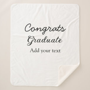 Simple minimal congratulations graduation add your sherpa blanket