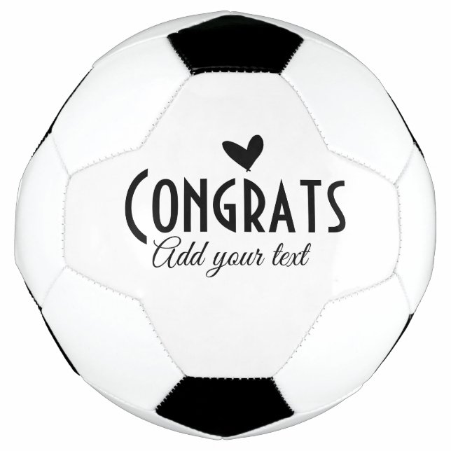 Simple minimal congratulations graduation add your soccer ball (Front)