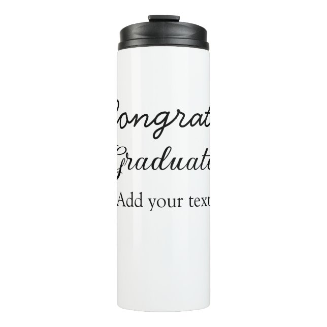 Simple minimal congratulations graduation add your thermal tumbler (Front)