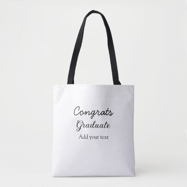 Simple minimal congratulations graduation add your tote bag (Front)