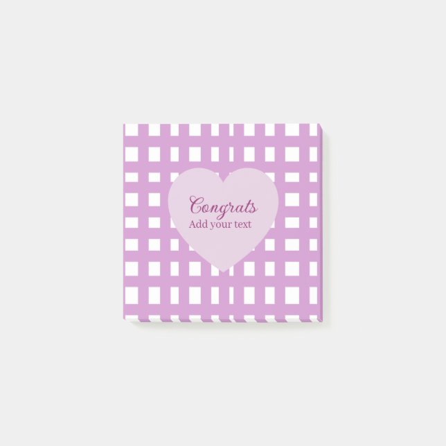 Simple minimal congratulations graduation purple s post-it notes (Front)