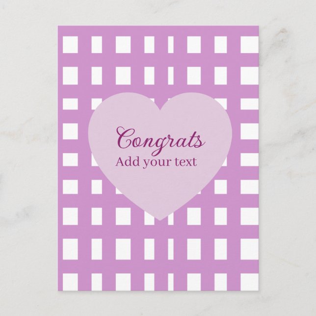 Simple minimal congratulations graduation purple s postcard (Front)