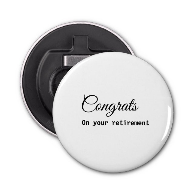 Simple minimal congratulations retirement add name bottle opener (Front)