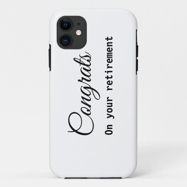 Simple minimal congratulations retirement add name Case-Mate iPhone case (Back)