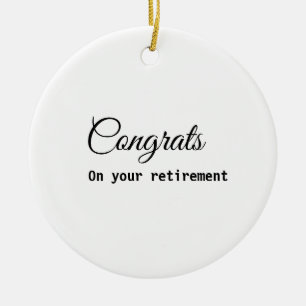 Simple minimal congratulations retirement add name ceramic tree decoration