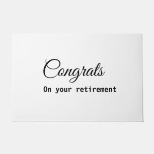 Simple minimal congratulations retirement add name doormat