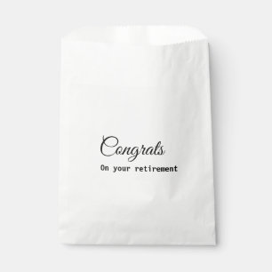 Simple minimal congratulations retirement add name favour bags