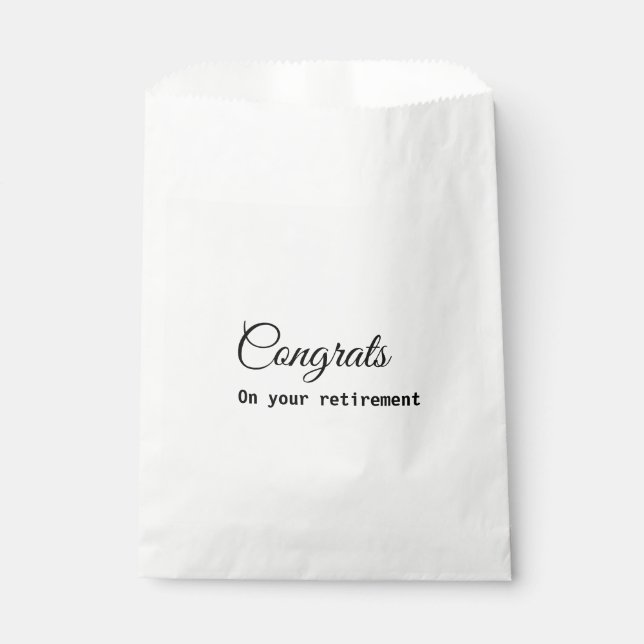 Simple minimal congratulations retirement add name favour bags (Front)