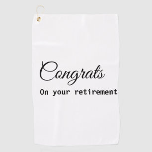 Simple minimal congratulations retirement add name golf towel