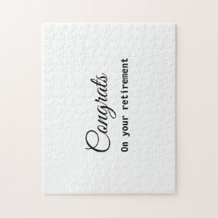 Simple minimal congratulations retirement add name jigsaw puzzle