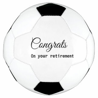 Simple minimal congratulations retirement add name soccer ball