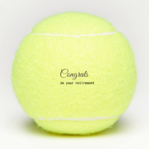 Simple minimal congratulations retirement add name tennis balls