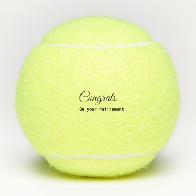 Simple minimal congratulations retirement add name tennis balls (Front)