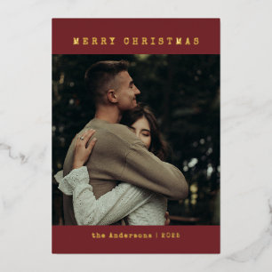 Simple Minimal Couple Photo Typewriter Christmas