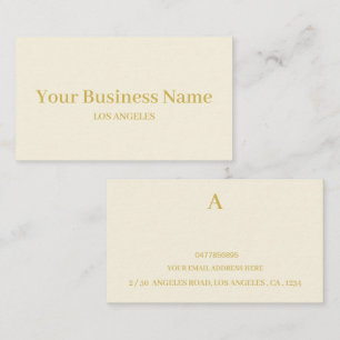 Simple Minimal Cream Gold Colour Professional Business Card