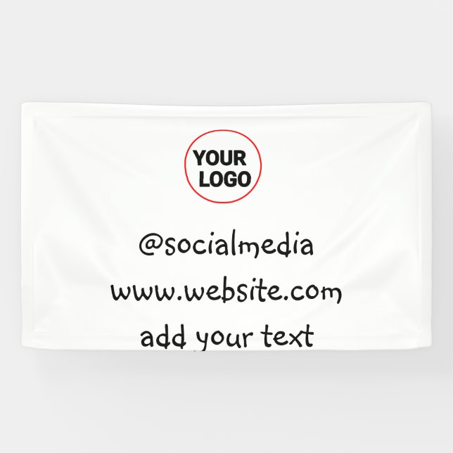 simple minimal custom add your logo address websit banner (Horizontal)