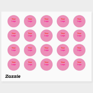 simple minimal custom add your logo address websit classic round sticker