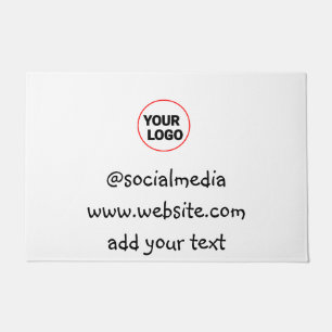 simple minimal custom add your logo address websit doormat