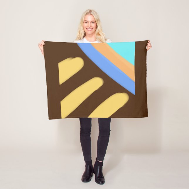 simple minimal custom add your logo address websit fleece blanket (In Situ)