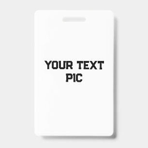 simple minimal custom add your logo address websit ID badge