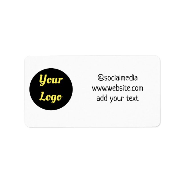 simple minimal custom add your logo address websit label (Front)