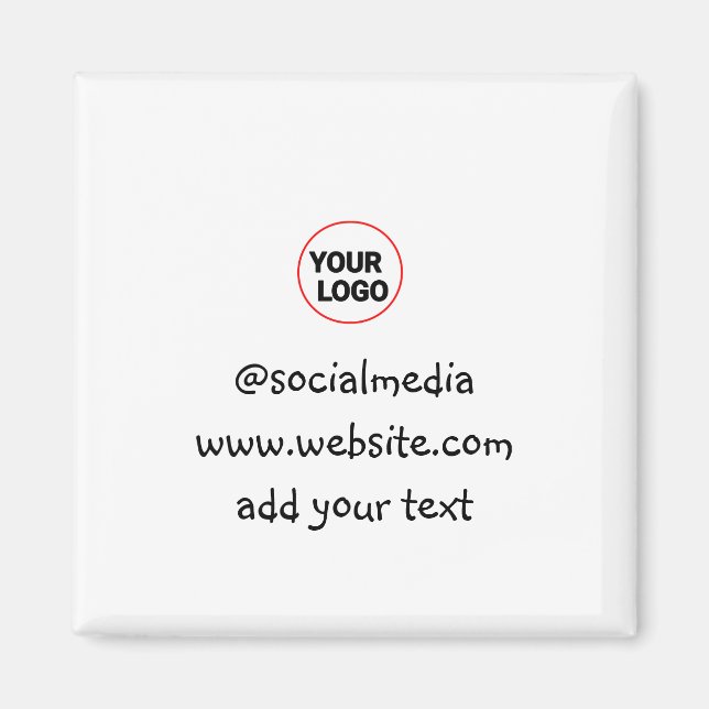 simple minimal custom add your logo address websit magnet (Front)
