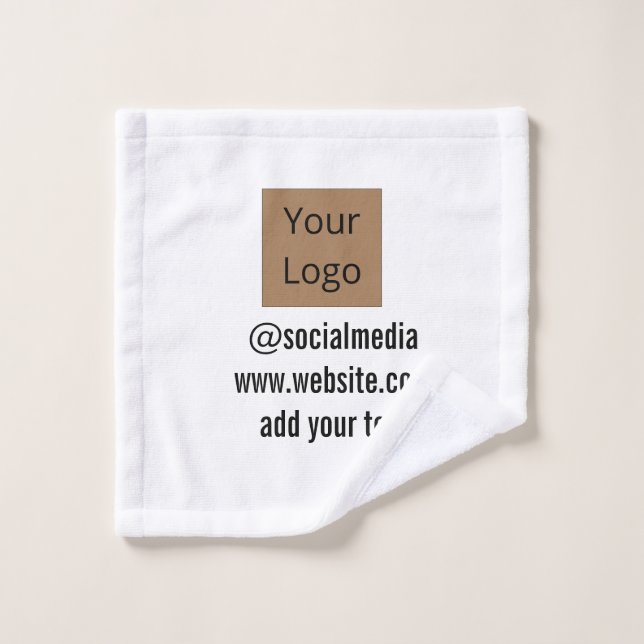 simple minimal custom add your logo address websit wash cloth (Wash Cloth)