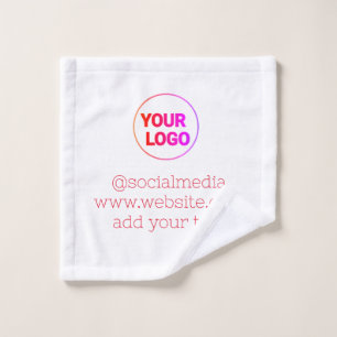 simple minimal custom add your logo address websit wash cloth
