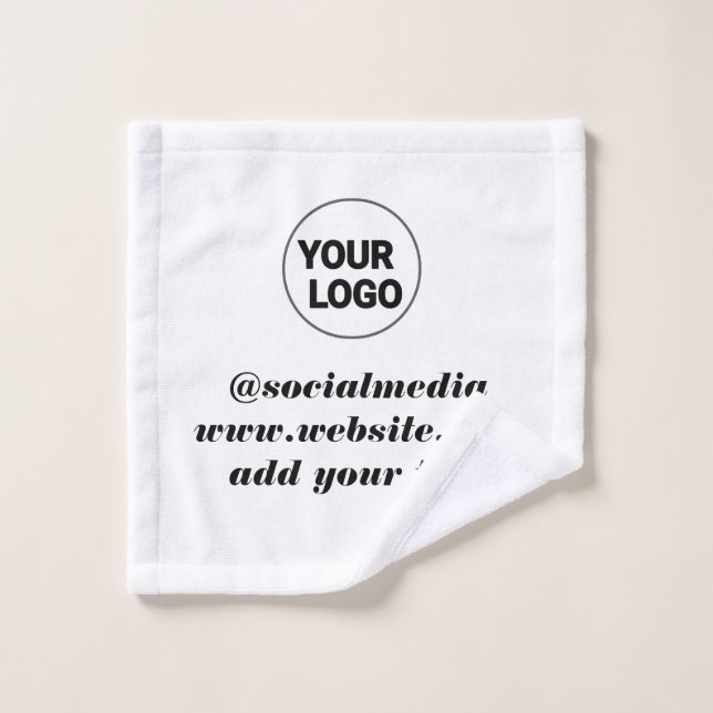 simple minimal custom add your logo address websit wash cloth (Wash Cloth)