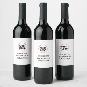 simple minimal custom add your logo address websit wine label