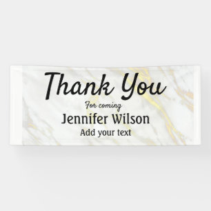 SIMPLE MINIMAL CUSTOM add your name marble thank Banner