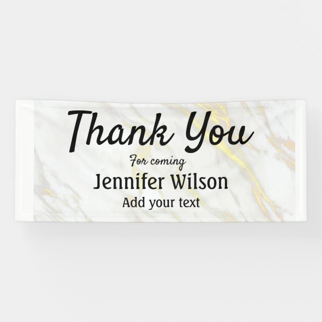 SIMPLE MINIMAL CUSTOM add your name marble thank   Banner (Horizontal)