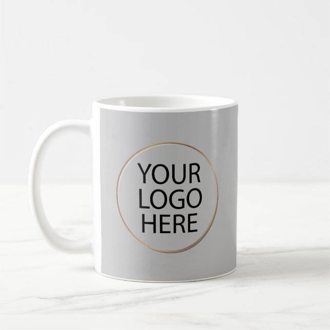 Simple Minimal Custom Business Company Logo Coffee Mug (Left)