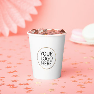 Simple Minimal Custom Business Company Logo Party Paper Cups
