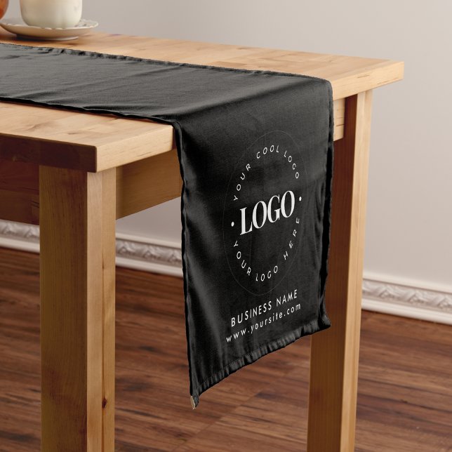 Simple Minimal Custom Logo & Text Business Company Short Table Runner (Creator Uploaded)